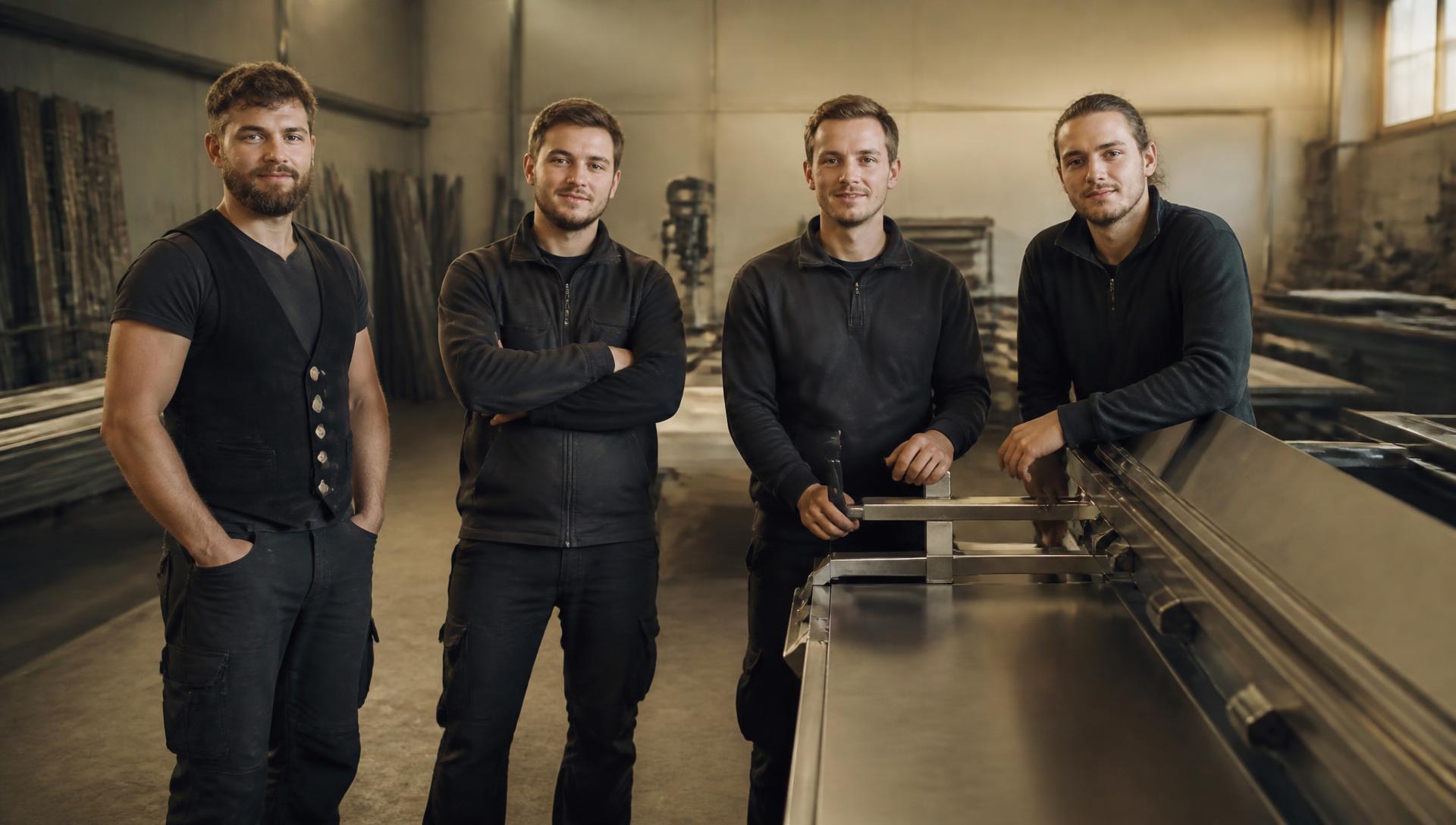 Team der L&N Dachwerk GmbH in der Spenglerei-Werkstatt